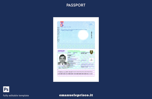 modello presente di passaporto slovacco in stile verificato