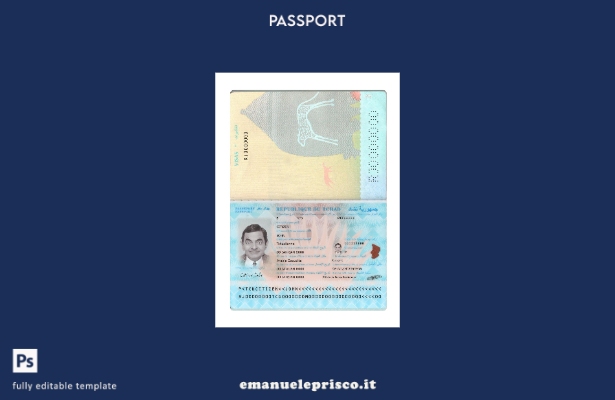 modello presente nuovo passaporto Du Tchad in stile verificato