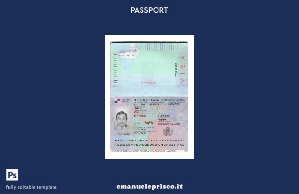 stile verificato Passaporto Panama nuovo modello presente