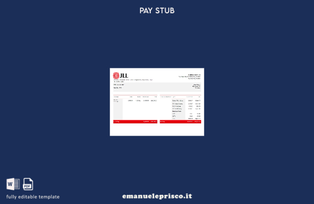 busta paga della società immobiliare USA JLL in stile verificato Modello Word