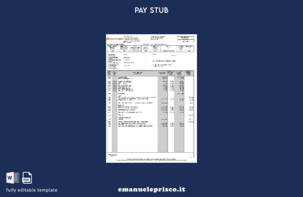 modello di busta paga Boulanger in stile verificato (in lingua francese).