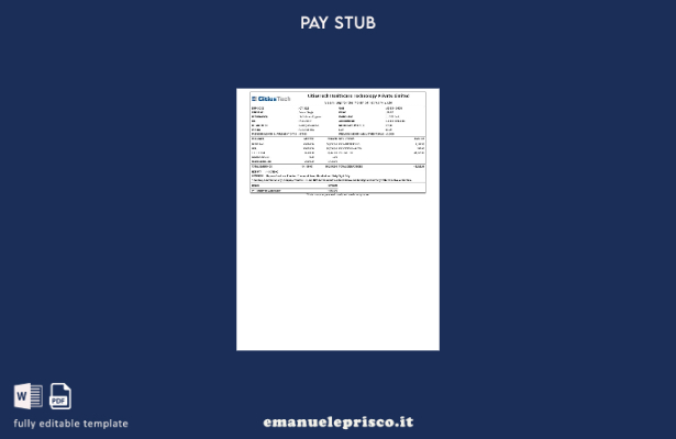 modello di busta paga CitiusTech Healthcare Technology in stile verificato
