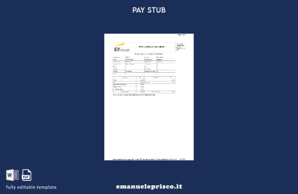 modello di busta paga EY Global Delivery Services in stile verificato