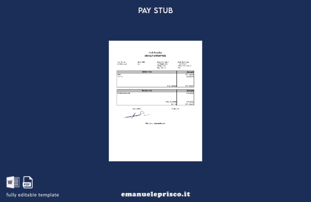 modello di busta paga Era Elit Enterprise in stile verificato