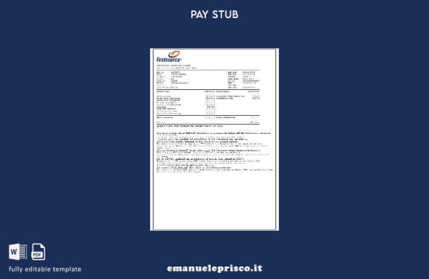 modello di busta paga Firstsource Solutions in stile verificato