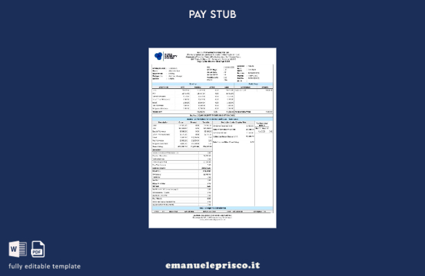 modello di busta paga GUS Global Services India in stile verificato