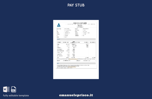 modello di busta paga Genius Consultants in stile verificato