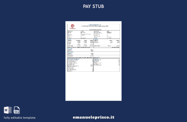 modello di busta paga Globiva Services in stile verificato