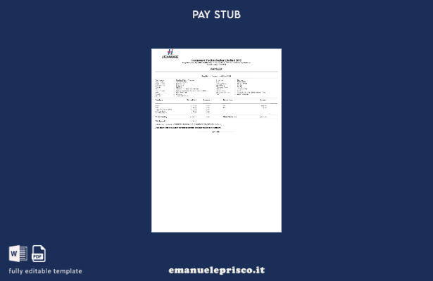 modello di busta paga Hexaware Technologies in stile verificato
