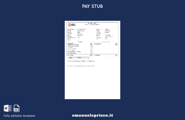 modello di busta paga Iifl Finance in stile verificato