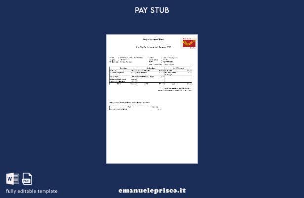 modello di busta paga India Post in stile verificato