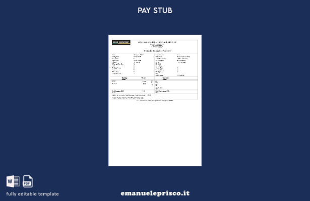 modello di busta paga JCR Fashion Retail in stile verificato