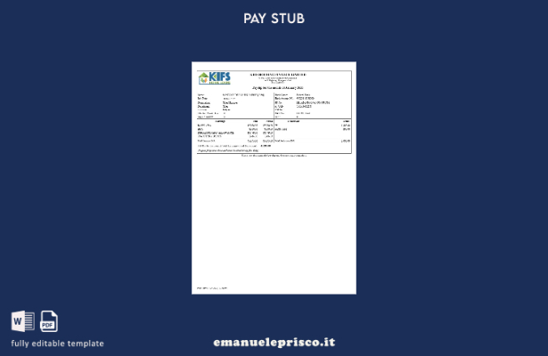 modello di busta paga KIFS Housing Finance in stile verificato