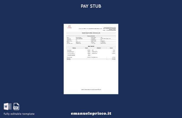 modello di busta paga Presston Engineering Corporation stile verificato