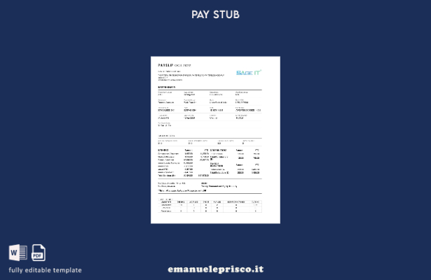 modello di busta paga SageIT in stile verificato