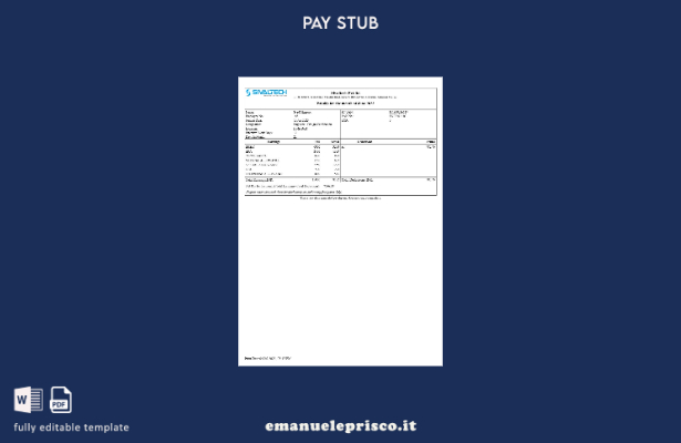modello di busta paga Sivaltech stile verificato