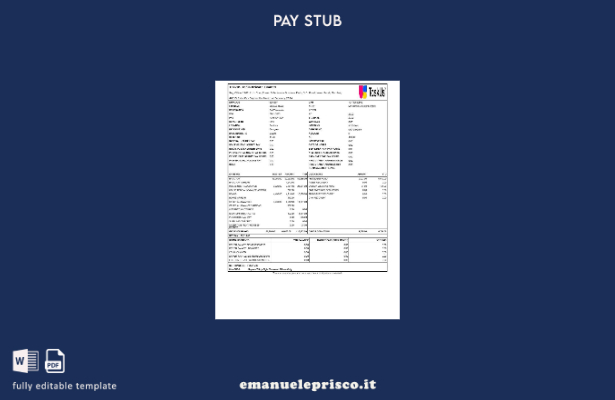 modello di busta paga TaskUS India in stile verificato