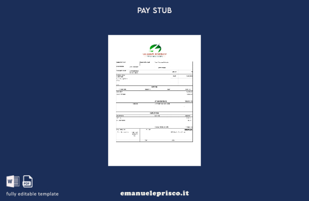 modello di busta paga Ulwazi Energy Technologies in stile verificato
