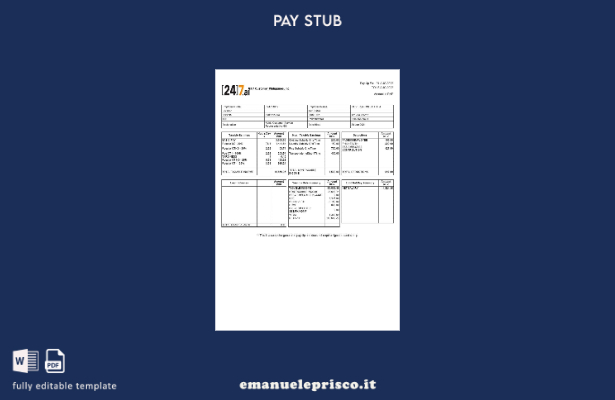 modello di busta paga cliente Filippine stile verificato