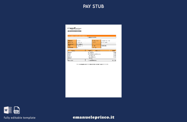 modello di busta paga compagnia di Assicurazioni Generali Lombarda Icici stile v