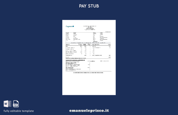 modello di busta paga del software Global Edge in stile verificato