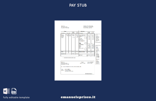modello di busta paga della società di stile verificato