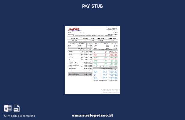 modello di busta paga e stub in stile verificato per gli Stati Uniti del South D