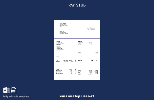 modello di busta paga per autolavaggio in stile verificato
