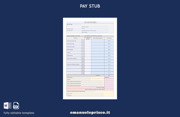 modello di busta paga per il contributo pensionistico del datore di lavoro in st