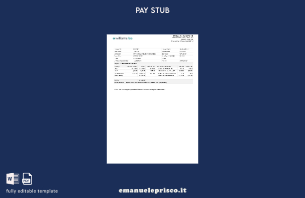 modello di busta paga per ufficio aziendale Williams Lea India in stile verifica