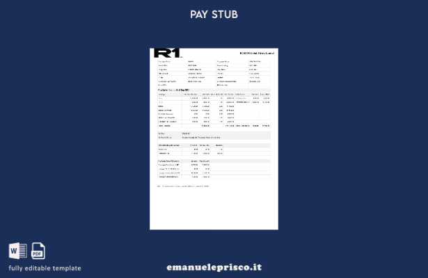 modello di busta paga stile R RCM Global Pvt Ltd verificato