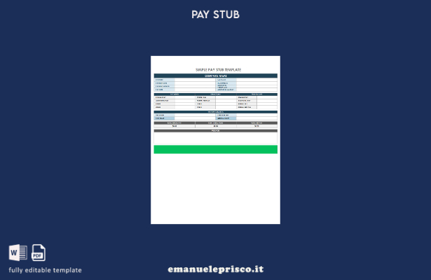 modello di buste paga aziendali in stile verificato