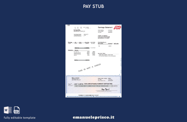 modello di dichiarazione degli utili ADP in stile verificato ().