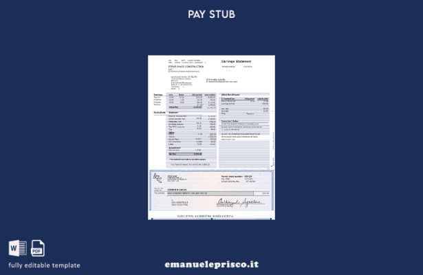 modello di dichiarazione degli utili di Construction LLC in stile verificato
