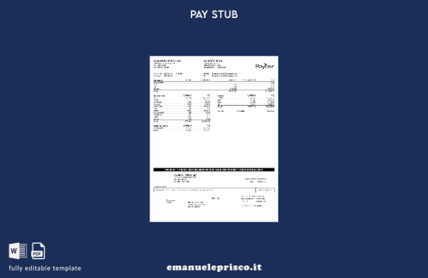 modello di dichiarazione degli utili di Paycor BWI North America, INC