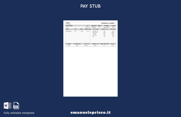 modello di dichiarazione dei guadagni Amazon in stile verificato