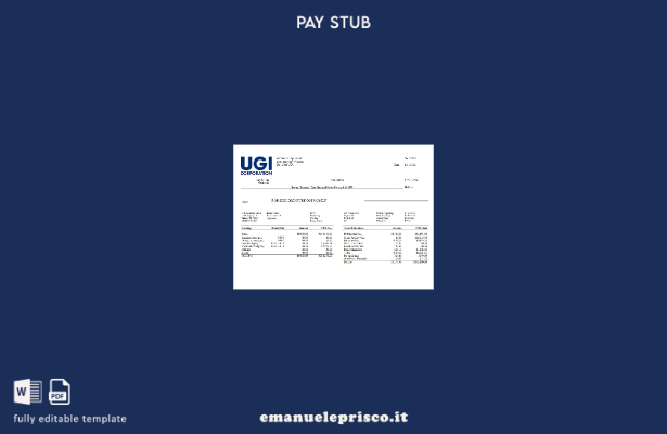 modello di foglio per dipendente di una società energetica statunitense in stile