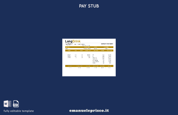 modello di libro paga aziendale LongDrink in stile verificato