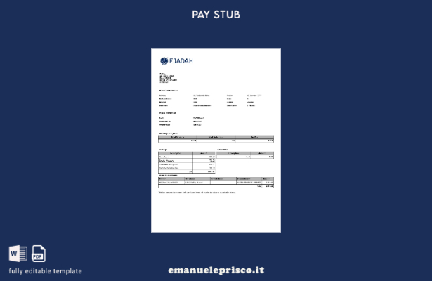 modello di libro paga della società di gestione patrimoniale Ejadah in stile ver