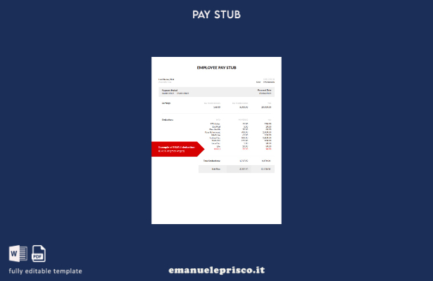 modello di versione della busta paga dei dipendenti in stile verificato