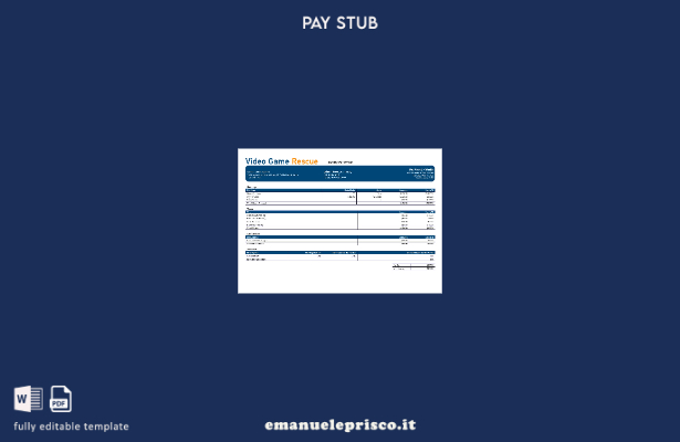 stile verificato Modello busta paga di un'azienda di videogiochi