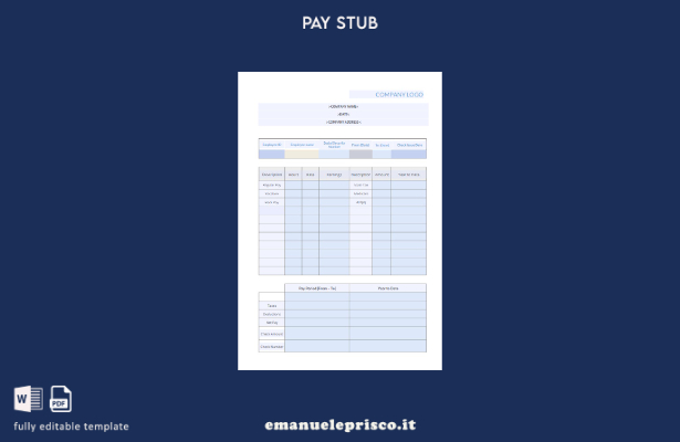 stile verificato Modello busta paga imballaggio
