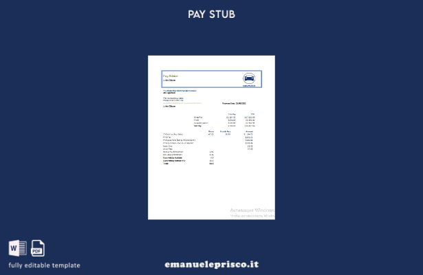 stile verificato Modello di avviso salariale dell'azienda automobilistica