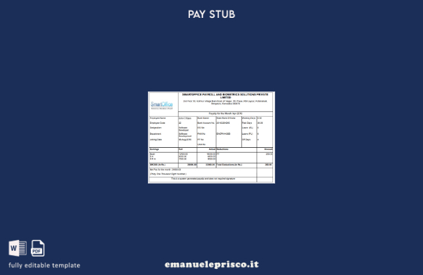 stile verificato Modello di buste paga per società private limitate di India Sma