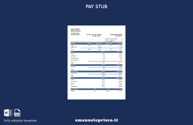 stile verificato Modello di dichiarazione degli utili dell'importo YTD corrente