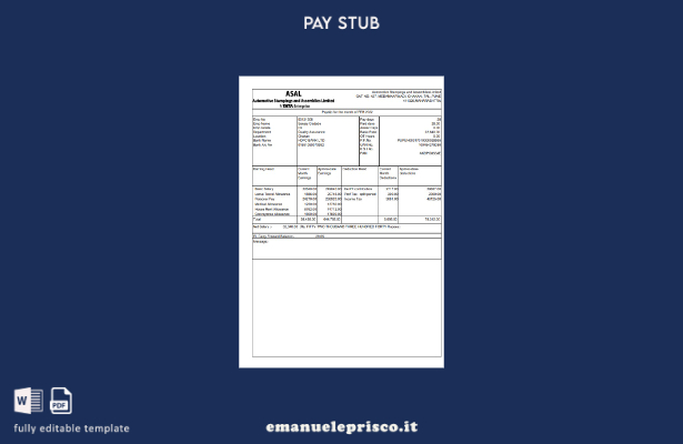 stile verificato Stampi e assemblaggi automobilisticiModello di busta paga limit
