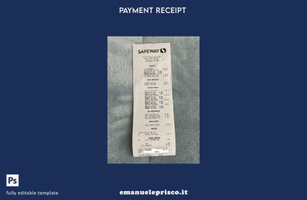modello di controllo di pagamento del supermercato Safeway in stile verificato