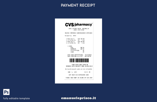 modello di farmacia CVC in stile verificato