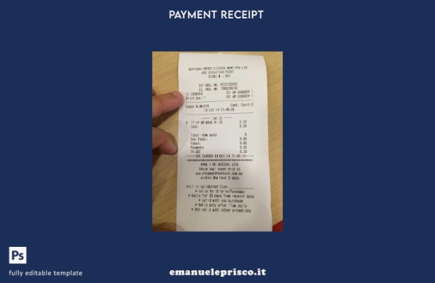 modello di ricevuta Kfc in stile verificato