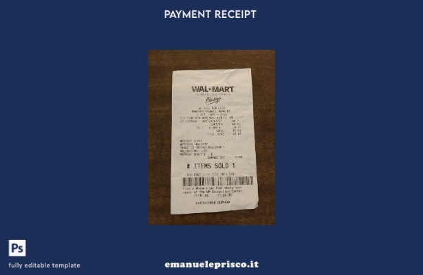 modello di ricevuta del rivenditore Walmart in stile verificato